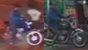 Isacio Pereira Candia, después del hecho, con la moto y campera azul similares a las utilizadas durante el hecho de homicidio en la ciudad de Caaguazú